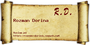 Rozman Dorina névjegykártya